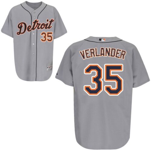6863797037604_1 Tigers #35 Justin Verlander Grey Stitched MLB Jersey