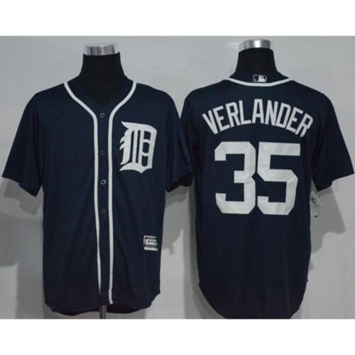 6863797deb38c_1 Tigers #35 Justin Verlander Navy Blue New Cool Base Stitched MLB Jersey
