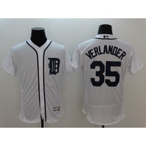 68637991b0c7e_1 Tigers #35 Justin Verlander White Flexbase Authentic Collection Stitched MLB Jersey
