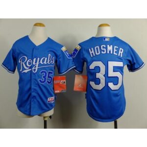 686379b7f0271_1 Royals #35 Eric Hosmer Blue Cool Base Alternate 1 Stitched Youth MLB Jersey