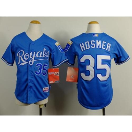 686379b7f0271_1 Royals #35 Eric Hosmer Blue Cool Base Alternate 1 Stitched Youth MLB Jersey