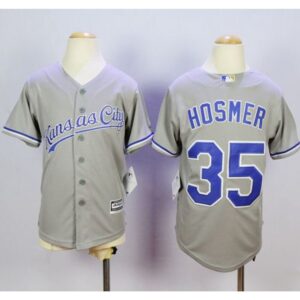 686379d957fde_1 Royals #35 Eric Hosmer Grey Cool Base Stitched Youth MLB Jersey