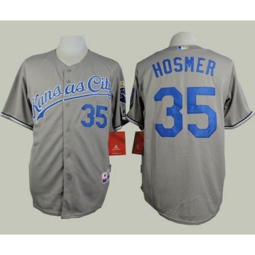 686379e60a50e_1 Royals #35 Eric Hosmer Grey Road Cool Base Stitched MLB Jersey