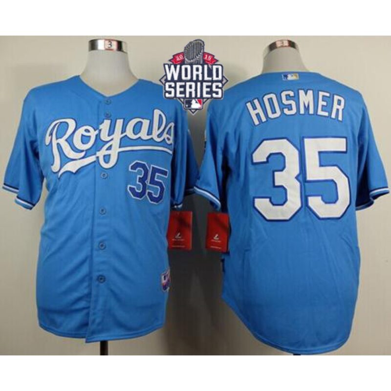 686379fc4046a_1 Royals #35 Eric Hosmer Light Blue Alternate 1 Cool Base W/2015 World Series Patch Stitched MLB Jersey