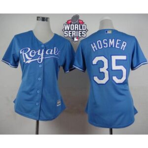 686379ff85330_1 Royals #35 Eric Hosmer Light Blue Alternate 1 W/2015 World Series Patch Women's Stitched MLB Jersey