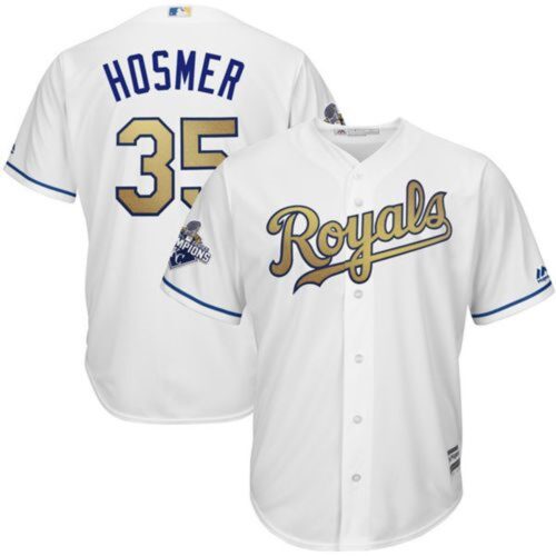 68637a22d67bf_1 Royals #35 Eric Hosmer White 2015 World Series Champions Gold Program Cool Base Stitched Youth MLB Jersey