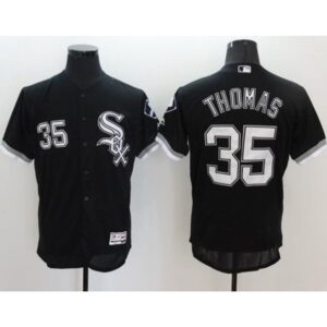 68637a6793927_1 White Sox #35 Frank Thomas Black Flexbase Authentic Collection Stitched MLB Jersey