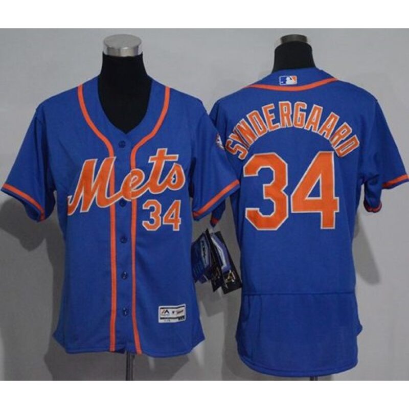 68637a9f437f2_1 Mets #34 Noah Syndergaard Blue Flexbase Authentic Women's Stitched MLB Jersey