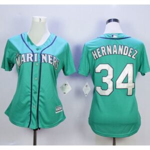 68637ab5597b8_1 Mariners #34 Felix Hernandez Green Alternate Women's Stitched MLB Jersey