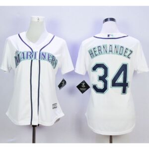 68637ab82cfb3_1 Mariners #34 Felix Hernandez White Home Women's Stitched MLB Jersey