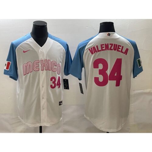 68637ac0479ad_1 Men's Mexico Baseball #34 Fernando Valenzuela 2023 White Blue World Baseball Classic Stitched Jersey