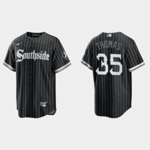 68637af4a7dee_1 Men's Chicago White Sox #35 Frank Thomas Black 2021 City Connect Cool Base Stitched Jersey