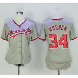 68637b258ff1b_1 Nationals #34 Bryce Harper Grey Women's Road Stitched MLB Jersey