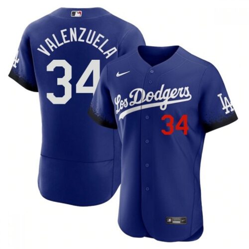 68637b4462e32_1 Women's Los Angeles Dodgers #34 Toro Valenzuela 2021 Royal City Connect Flex Base Stitched Baseball Jersey(Run Small)
