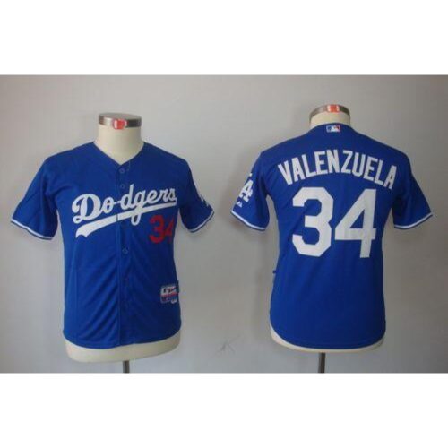 68637b4f7ba1b_1 Dodgers #34 Fernando Valenzuela Blue Cool Base Stitched Youth MLB Jersey