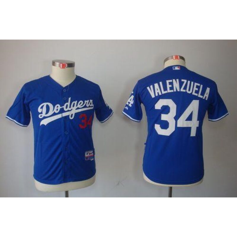 68637b4f7ba1b_1 Dodgers #34 Fernando Valenzuela Blue Cool Base Stitched Youth MLB Jersey