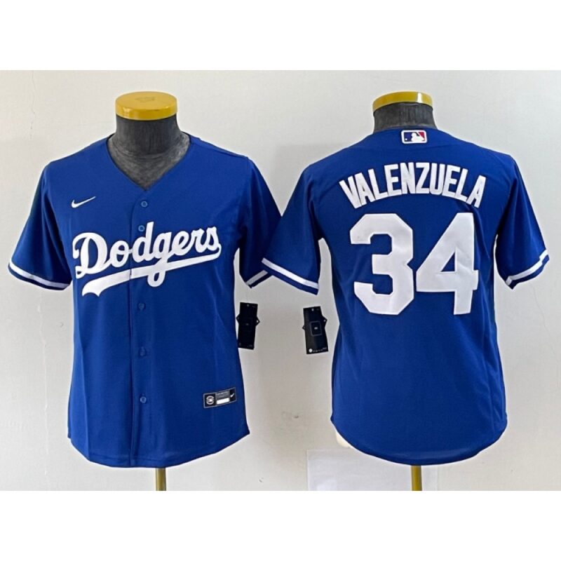 68637b5516730_1 Youth Los Angeles Dodgers #34 Toro Valenzuela Royal Stitched Baseball Jersey