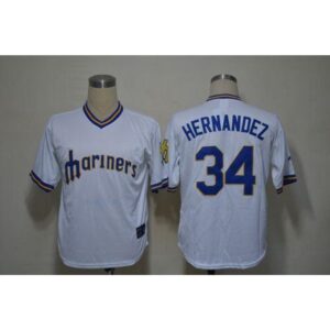 68637b6b6eb8b_1 Mariners #34 Felix Hernandez White Cooperstown Stitched MLB Jersey