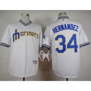 68637b75bd44e_1 Mariners #34 Felix Hernandez White 1979 Turn Back The Clock Stitched MLB Jersey