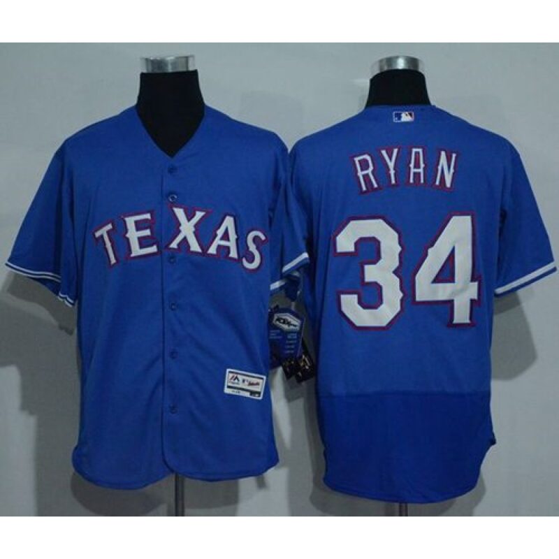 68637bbc9ad72_1 Rangers #34 Nolan Ryan Blue Flexbase Authentic Collection Stitched MLB Jersey