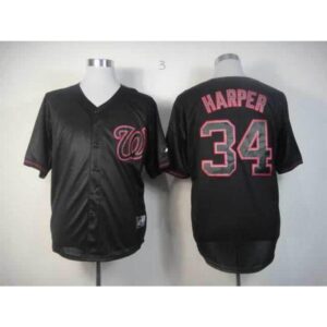 68637be24bd24_1 Nationals #34 Bryce Harper Black Fashion Stitched MLB Jersey