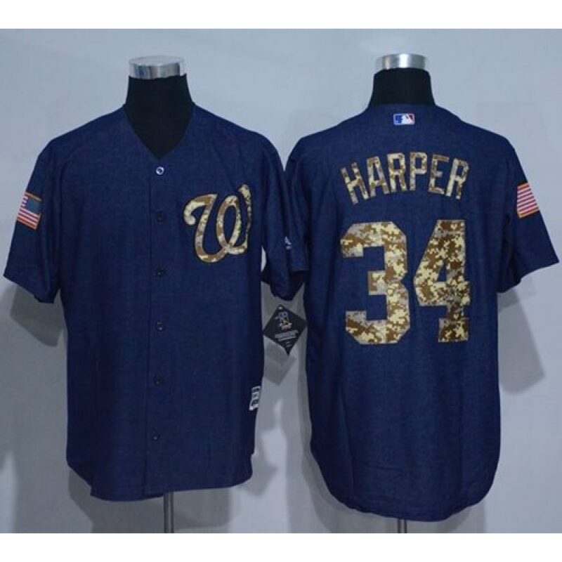 68637bec80b01_1 Nationals #34 Bryce Harper Denim Blue Salute to Service Stitched MLB Jersey