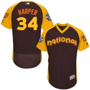 68637beff1677_1 Nationals #34 Bryce Harper Brown Flexbase Authentic Collection 2016 All-Star National League Stitched MLB Jersey