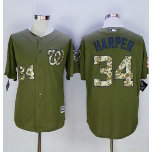 68637bfa3c00c_1 Nationals #34 Bryce Harper Green Camo New Cool Base Stitched MLB Jersey