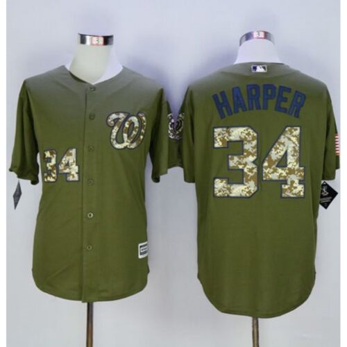 68637bfa3c00c_1 Nationals #34 Bryce Harper Green Camo New Cool Base Stitched MLB Jersey