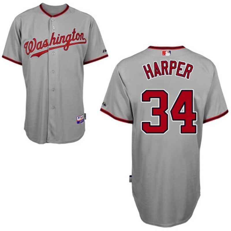 68637c044f5ac_1 Nationals #34 Bryce Harper Grey Cool Base Stitched MLB Jersey