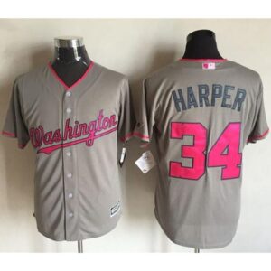 68637c0804777_1 Nationals #34 Bryce Harper Grey New Cool Base 2016 Mother's Day Stitched MLB Jersey