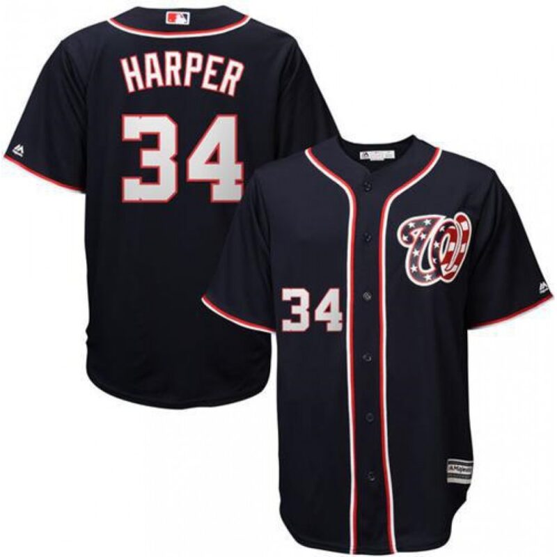 68637c11ede8e_1 Nationals #34 Bryce Harper Navy Blue New Cool Base Stitched MLB Jersey