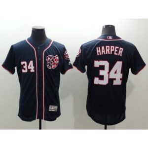 68637c15473a7_1 Nationals #34 Bryce Harper Navy Blue Flexbase Authentic Collection Stitched MLB Jersey