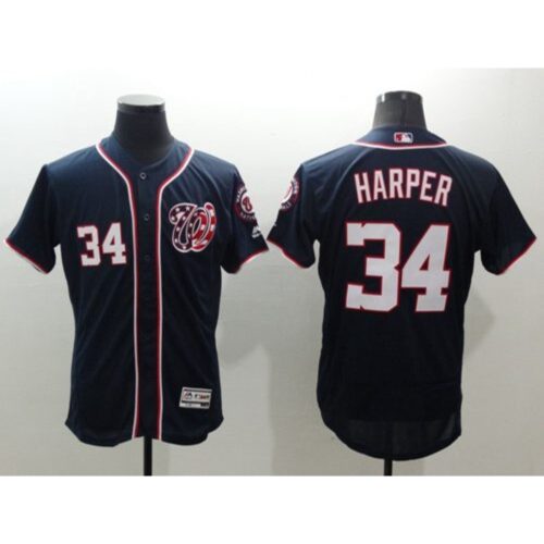 68637c15473a7_1 Nationals #34 Bryce Harper Navy Blue Flexbase Authentic Collection Stitched MLB Jersey