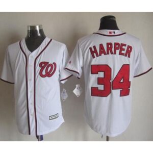 68637c287f71d_1 Nationals #34 Bryce Harper White New Cool Base Stitched MLB Jersey