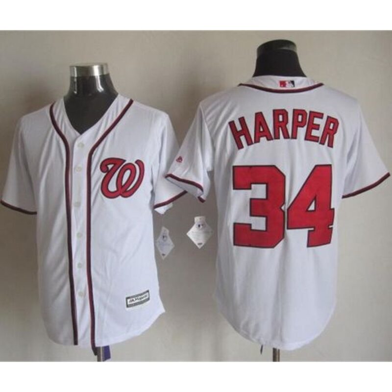 68637c287f71d_1 Nationals #34 Bryce Harper White New Cool Base Stitched MLB Jersey