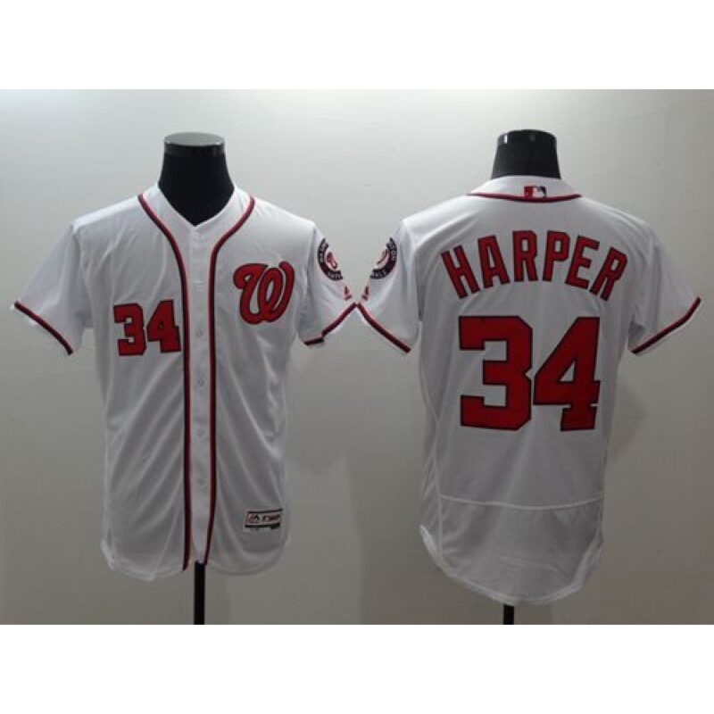 68637c324a415_1 Nationals #34 Bryce Harper White Flexbase Authentic Collection Stitched MLB Jersey