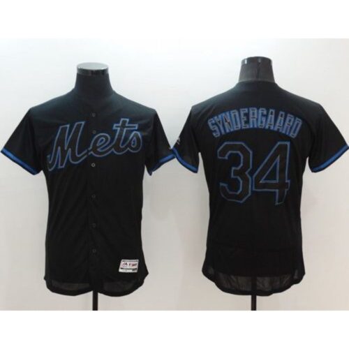 68637c3911a93_1 Mets #34 Noah Syndergaard Black Fashion Flexbase Authentic Collection Stitched MLB Jersey