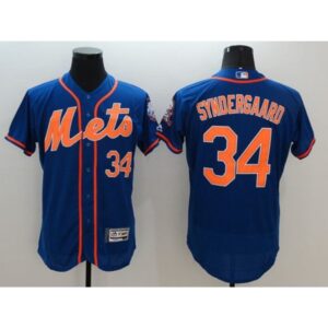 68637c4363f1b_1 Mets #34 Noah Syndergaard Blue Flexbase Authentic Collection Stitched MLB Jersey