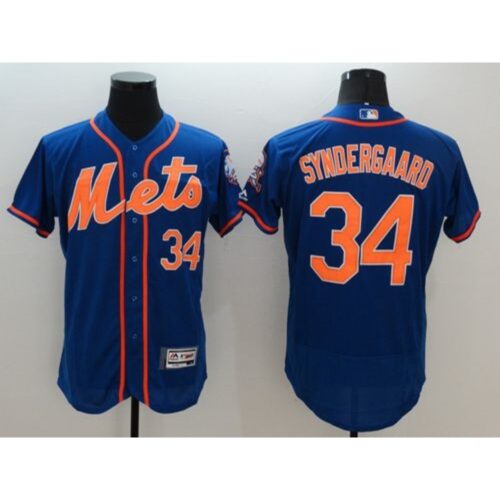 68637c4363f1b_1 Mets #34 Noah Syndergaard Blue Flexbase Authentic Collection Stitched MLB Jersey