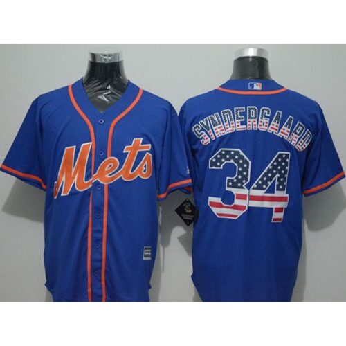 68637c50b417f_1 Mets #34 Noah Syndergaard Blue USA Flag Fashion Stitched MLB Jersey