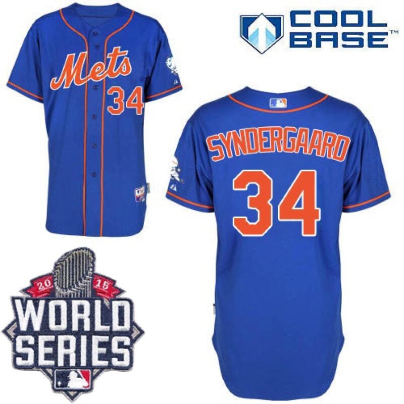 68637c54169dc_1 Mets #34 Noah Syndergaard Blue Alternate Home Cool Base W/2015 World Series Patch Stitched MLB Jersey