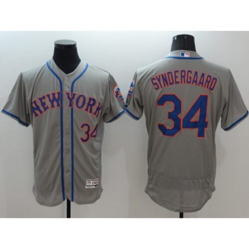 68637c6868d99_1 Mets #34 Noah Syndergaard Grey Flexbase Authentic Collection Stitched MLB Jersey