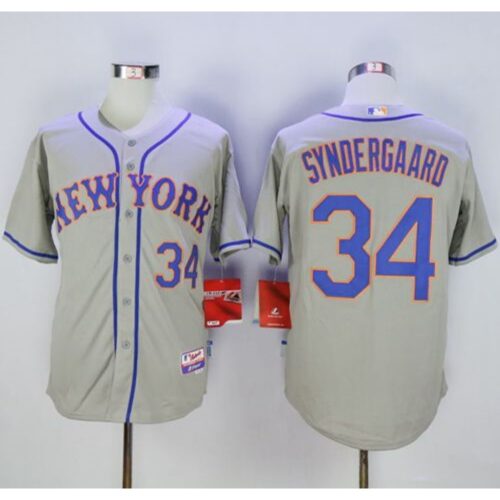 68637c6f19db7_1 Mets #34 Noah Syndergaard Grey Road Cool Base Stitched MLB Jersey