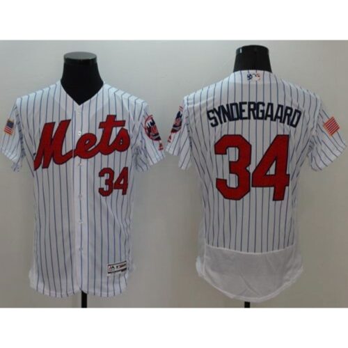68637c8a2fcfd_1 Mets #34 Noah Syndergaard White(Blue Strip) Fashion Stars & Stripes Flexbase Authentic Stitched MLB Jersey