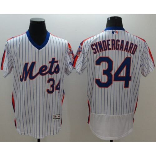 68637c91033cd_1 Mets #34 Noah Syndergaard White(Blue Strip) Flexbase Authentic Collection Alternate Stitched MLB Jersey