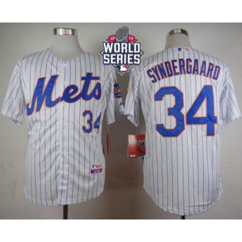 68637c946eae3_1 Mets #34 Noah Syndergaard White(Blue Strip) Home Cool Base W/2015 World Series Patch Stitched MLB Jersey