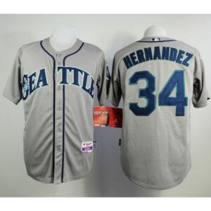 68637caf14a1a_1 Mariners #34 Felix Hernandez Grey Cool Base Stitched MLB Jersey