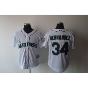 68637cbc7400e_1 Mariners #34 Felix Hernandez White Cool Base Stitched MLB Jersey