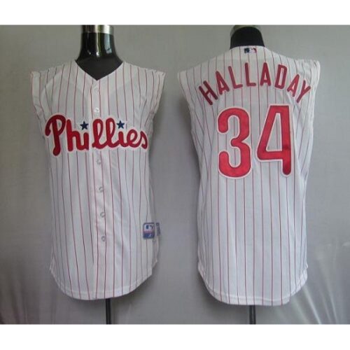 68637cccad7ee_1 Phillies #34 Roy Halladay White(Red Strip) Vest Style Stitched MLB Jersey